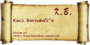 Kacz Barnabás névjegykártya