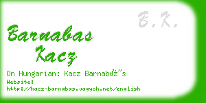 barnabas kacz business card